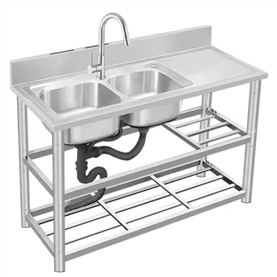 হোম স্টেইনলেস স্টিল ডাবল বাটি রান্নাঘর সিঙ্ক