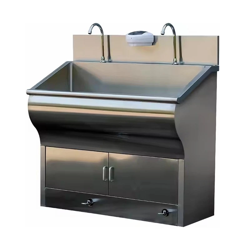 Custom Stainless Steel Double-bowl Medical Sink